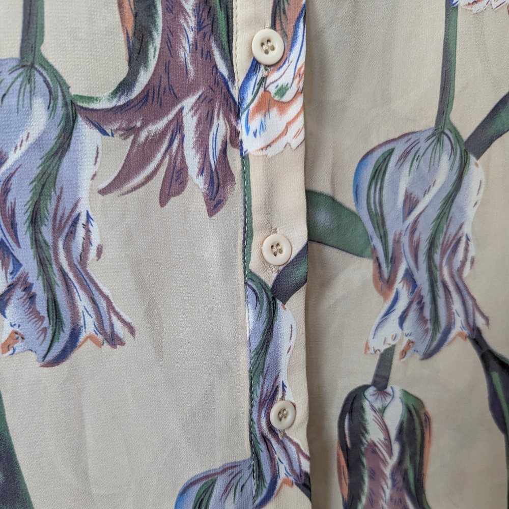 ๐ท Preloved PrettyLittle Things Plus Floral Tulip Oversized Blouse - Size 12 - Picture 13 of 16